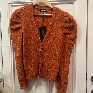 Brand new with tags Karl lagerfeld orange cardigan size small